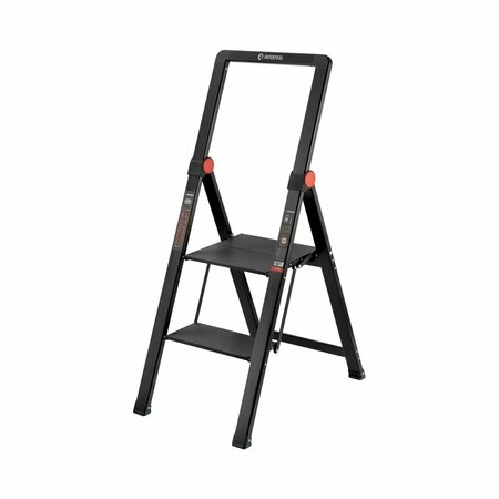 INTERTOOL Aluminum Step Ladder, 2-Step, Black Slim LT08-5002